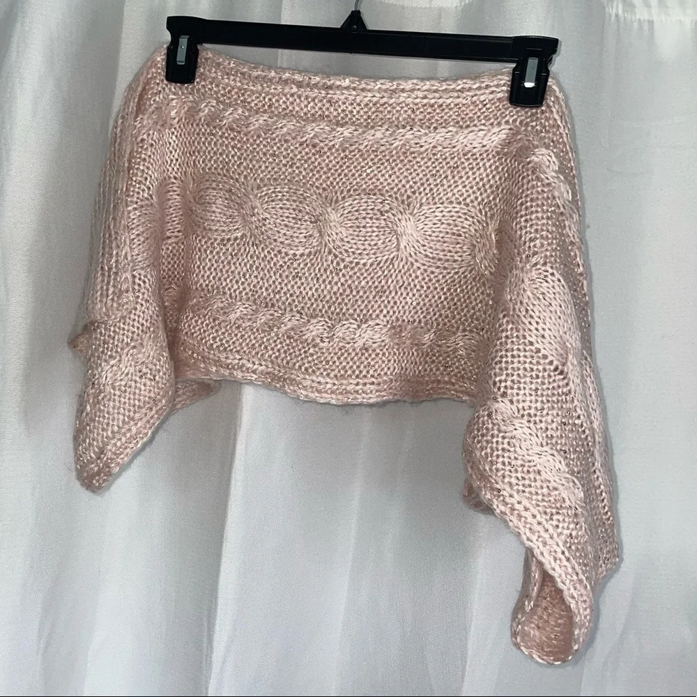 Jessica Simpson Scarf Cable Knit Sequin Sparkle Design